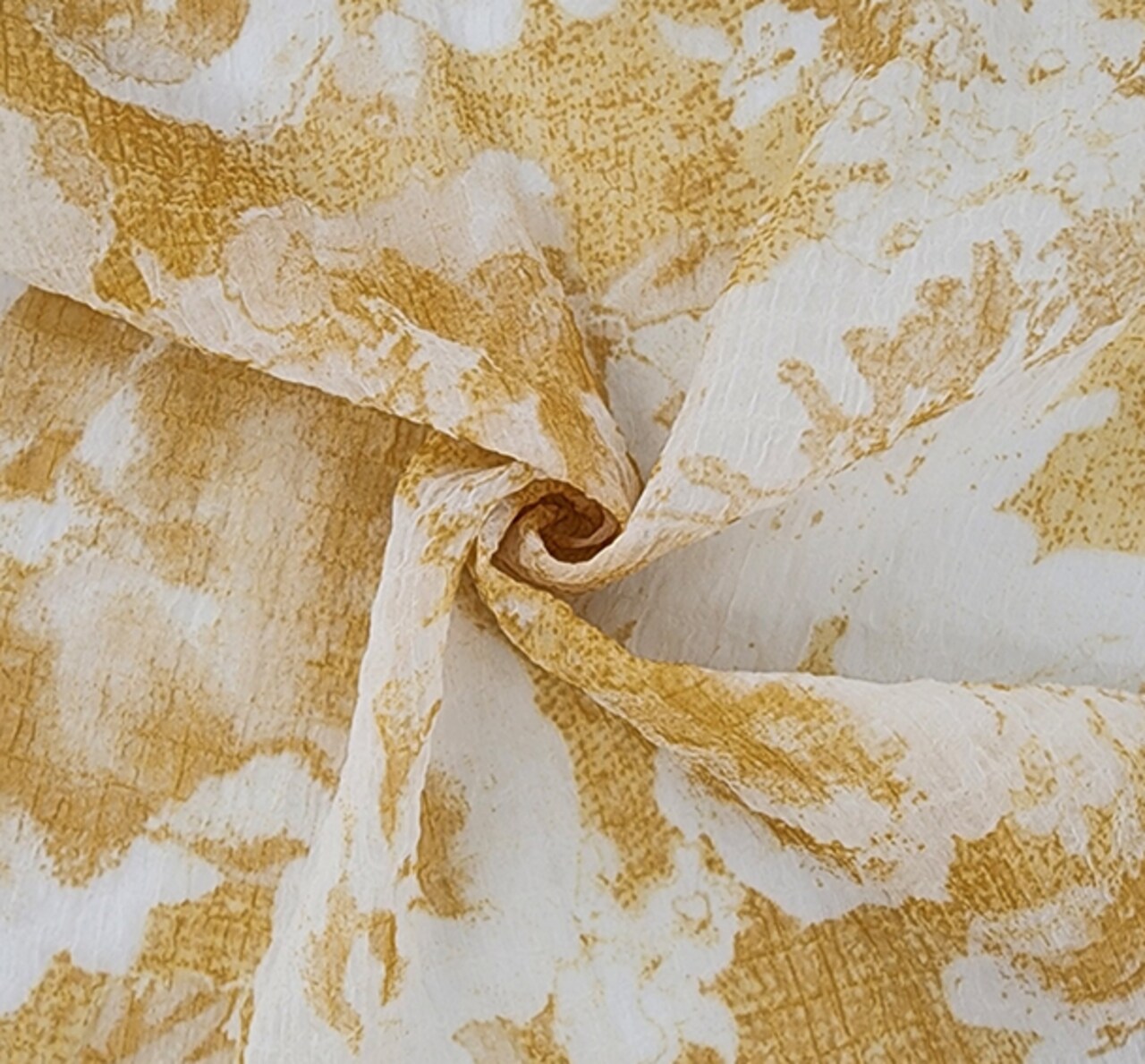 1 Yard Sheersucker Chiffon Fabric Pale Yellow 57/58" Wide, Lightweight Textured Apparel Material